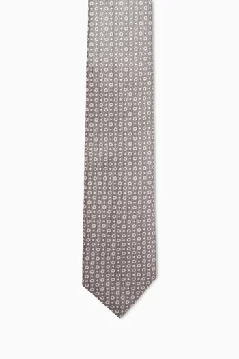 Micro Dot Jacquard Tie in Silk