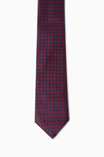 Rhombus Print Tie in Silk