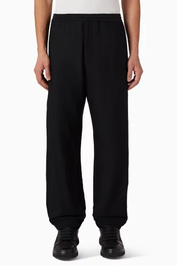 بنطال رياضي مطرز بشعار الماركة قماش شبكي