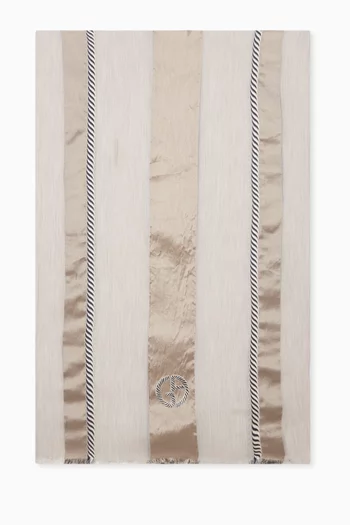 Stripe Logo Scarf in Silk-blend