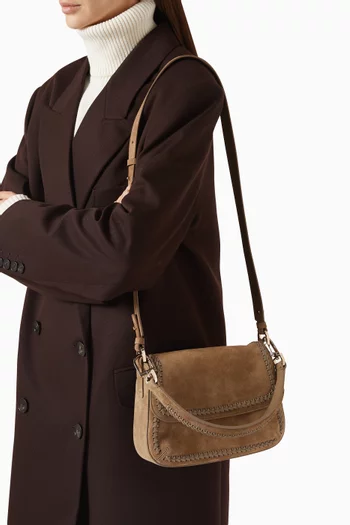 Small La Prima Baguette Bag in Suede