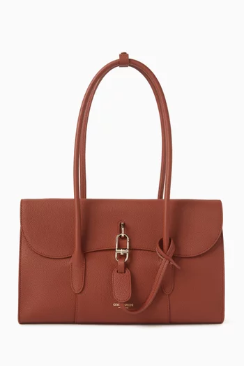 حقيبة كتف مستطيلة جلد