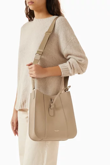 حقيبة كتف جلد بارز الملمس