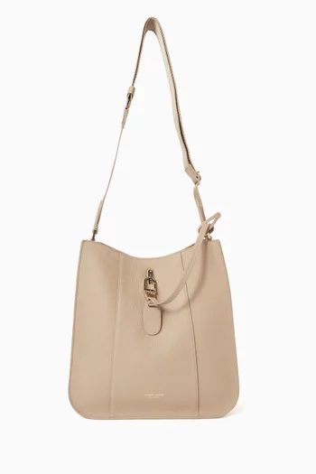 حقيبة كتف جلد بارز الملمس