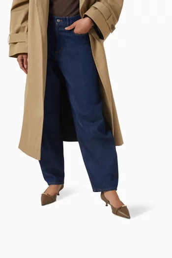 Logo Bar Kitten Heel 35 Pumps in Leather