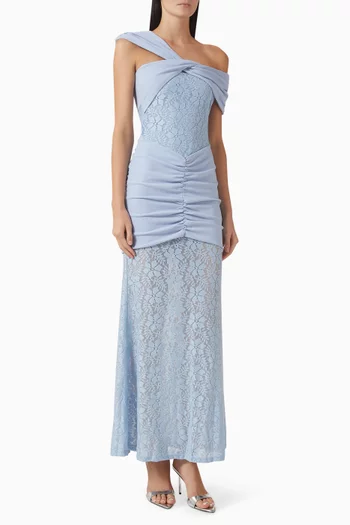 فستان سهرة فالينسيا كريب ودانتيل