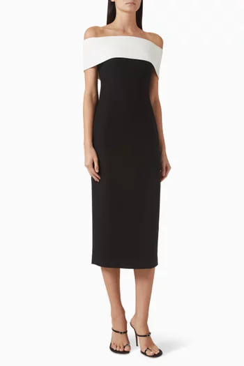 فستان إيفوريا متوسط الطول