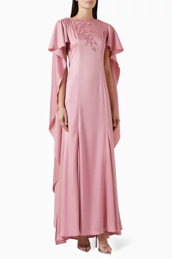 فستان بكاب وتطريزات كريب