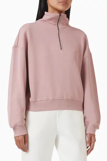 Zip Sweatshirt in Cotton Fleece