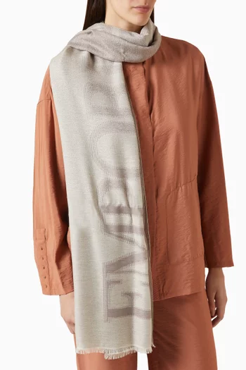 وشاح بشعار الماركة بتصميم كبير مزيج قطن