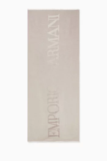 وشاح بشعار الماركة بتصميم كبير مزيج قطن