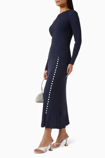 تنورة فيلا متوسطة الطول قطن