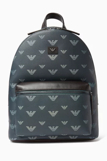 Round Backpack in Coated Canvas