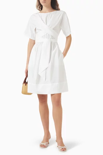 Criss-cross Dress in Cotton-poplin