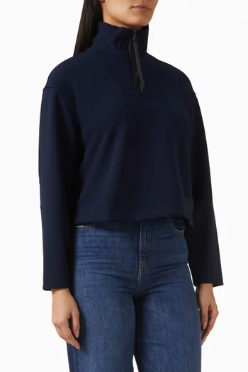 Half-zip Sweatshirt in Double Crepe