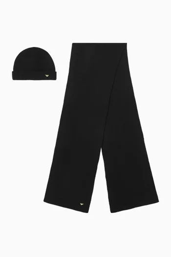 طقم وشاح وقبعة بيني