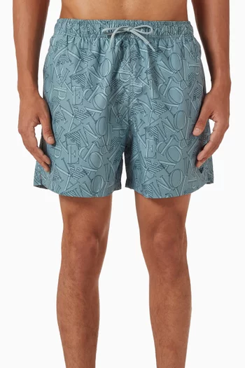 EA Text Logo-print Swim Shorts