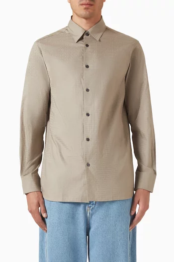 All-over Logo Jacquard Shirt in Cotton