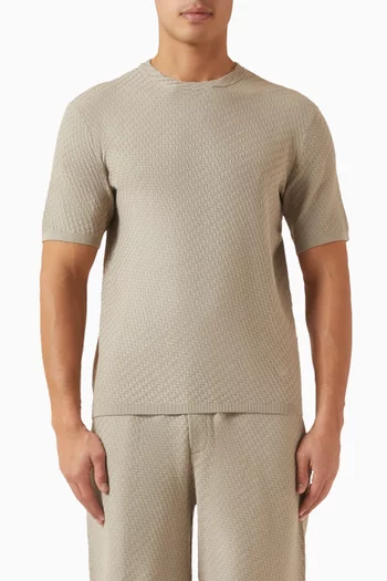 Weave Stitch T-shirt in Cotton