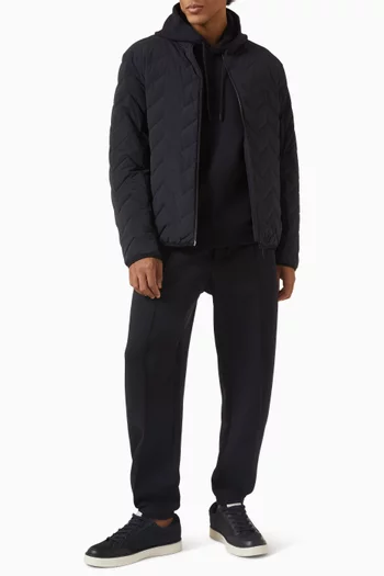 كنزة بغطاء رأس بشعار الماركة جيرسيه مزدوج