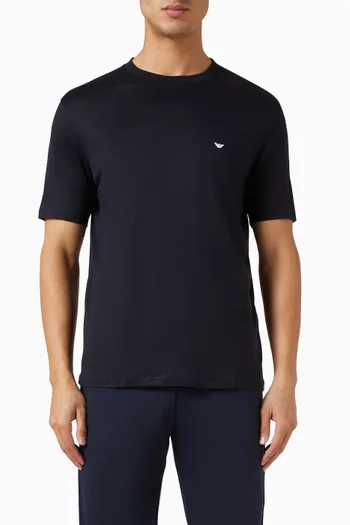 تي شيرت بشعار الماركة مزيج قطن