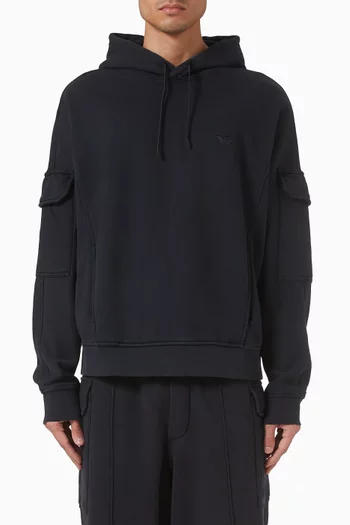 Logo Pocket Hoodie in French Terry