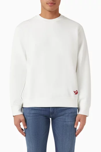 سويت شيرت بشعار النسر قلب من جيرسيه بحياكة مزدوجة