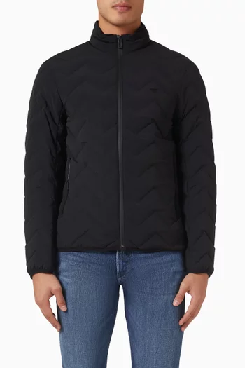 Water Repellent Chevron Quilted Down Jacket