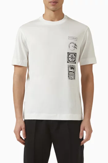 Postcard Print T-shirt in Cotton