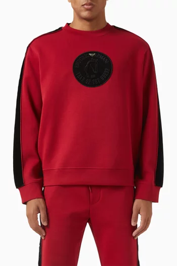 Horse Patch Sweatshirt in Double Jersey