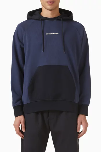 كنزة بغطاء رأس وشعار الماركة قطن فرنش تيري