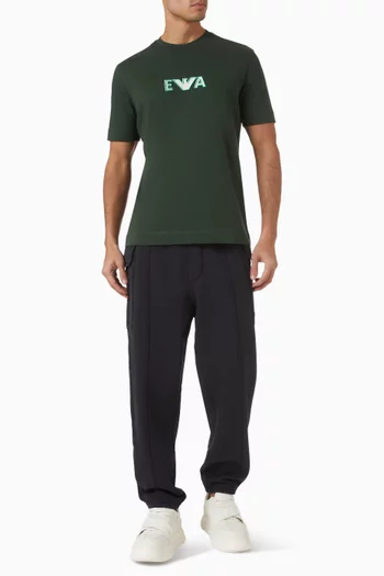 تي شيرت بشعار الماركة والنسر قطن