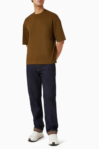 تي شيرت بشعار الماركة والنسر قطن