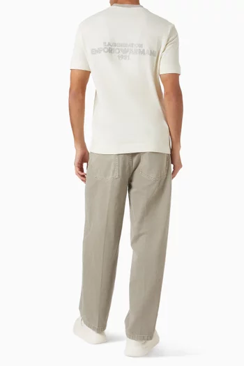 تي شيرت بشعار الماركة والنسر قطن