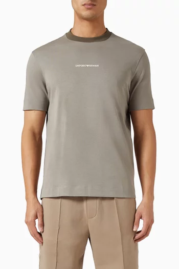 تي شيرت بشعار الماركة والنسر قطن