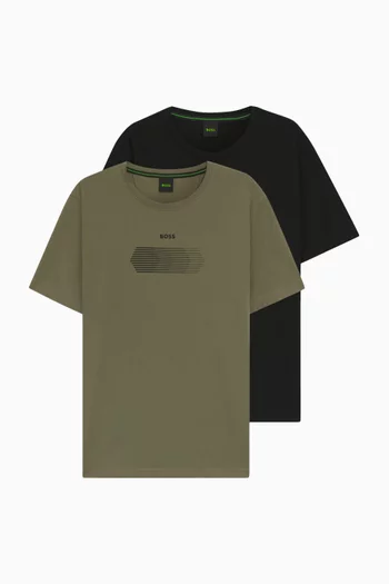 طقم تي شيرت قطن مطاطي، قطعتان