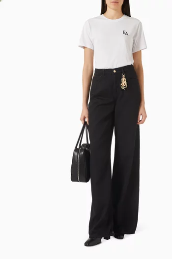 تي شيرت بطبعة شعار الماركة بحجم كبير جيرسيه