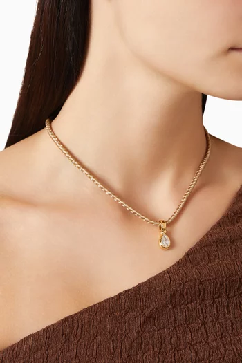 قلادة أوراليس بتصميم مجدول نحاس مطلي ذهب عيار 18