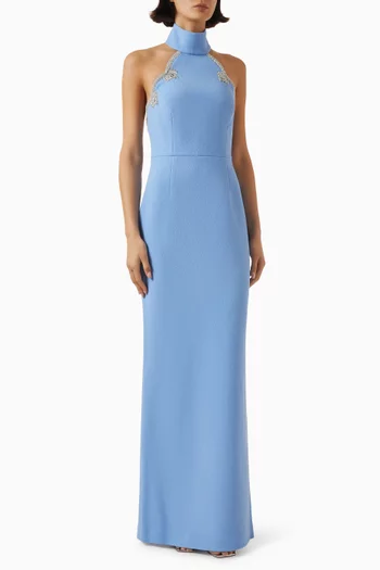 how to store evening dresses Tulisa | Burgundy Asymmetric-Neck Maxi Dress With Twist Sleeves And Ruched Detailing main image 1