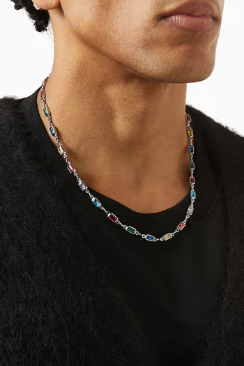 Rectangle Tennis Necklace in Stainless Steel