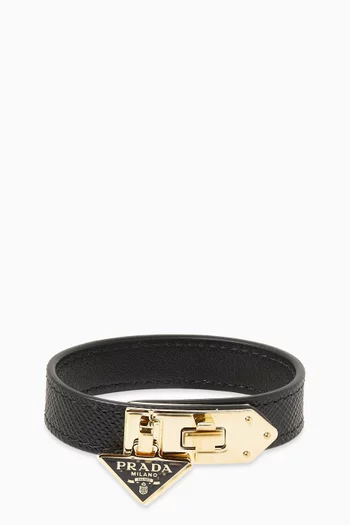 Logo Bracelet in Saffiano Leather