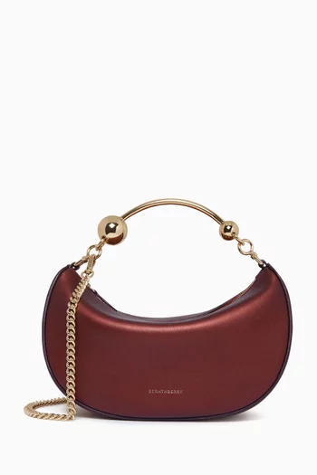 Crescent Moon Mini Bag in Metallic Leather