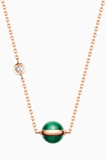 Possession Malachite & Diamond Necklace in 18kt Rose Gold