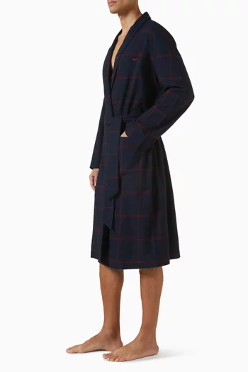 روب بنقشة مربعات مزيج قطن