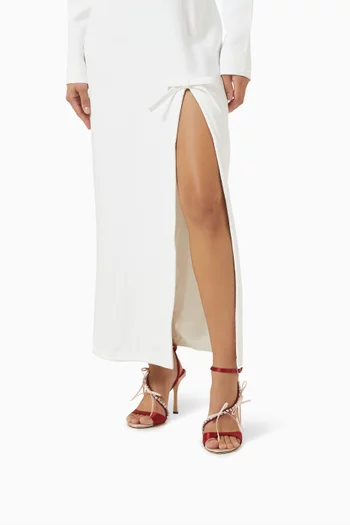 صندل لولا بكعب 100 مم ستان مطرز