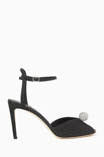 صندل ساكورا بكعب 85 مم جلد مزين بالغليتر