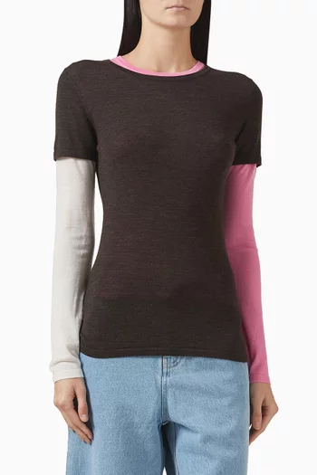 Cipolla Double-layer T-shirt in Merino Wool