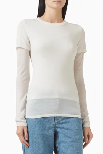Cipolla Double-layer T-shirt in Merino Wool