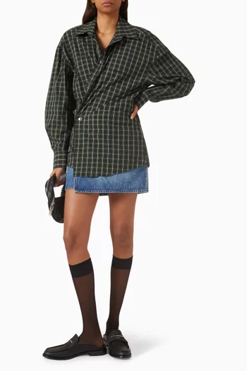 Pre-styled Wrap Mini Dress in Cotton