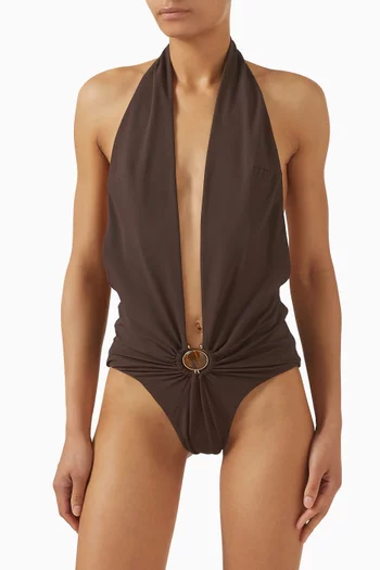 Mineral Stone Ruched One-piece Swimsuit